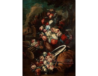 SO XVII-73 Francesco Lavagna - Zátiší s květinami a fontánou
