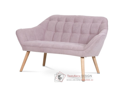 AK-322 PINK2, pohovka 2-místná, přírodní / látka starorůžová