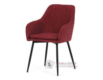 DCL-221 RED2, jídelní křeslo, černá / látka červená