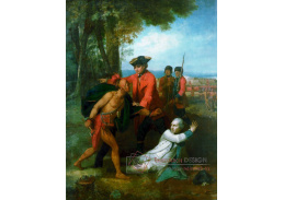 VANG105 Benjamin West - Záchrana života barona Dieskau v bitvě u Lake George