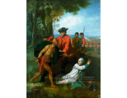 VANG105 Benjamin West - Záchrana života barona Dieskau v bitvě u Lake George