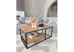 LENDAR, konferenční stolek 105x50cm, černá / borovice