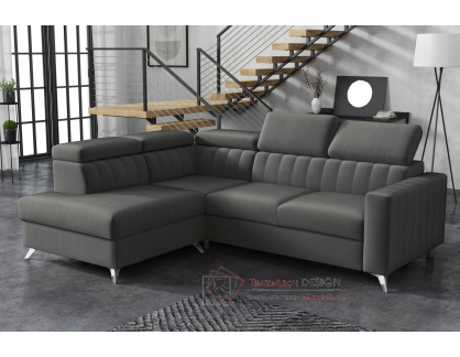 MILDRED PREMIUM III, sedací souprava - levá, látka Salvador 18 šedá