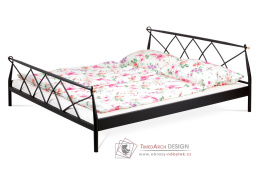 BED-1907 BK, kovová postel 180x200cm, černá