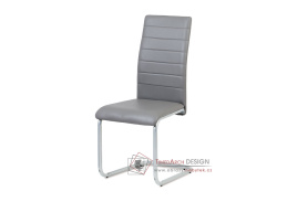 DCL-102 GREY, jídelní židle, šedý lak / ekokůže šedá