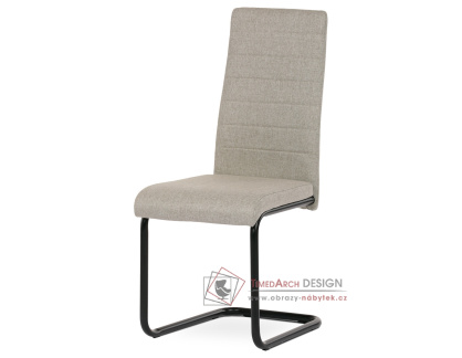 DCL-401 CRM2, jídelní židle, černá / látka krémová