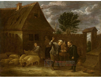 A-1669 David Teniers - Krajina s prodejcem prasat