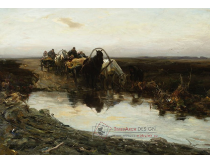 A-1903 Alfred Kowalski Wierusz - Rolnické povozy před louží