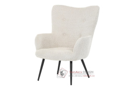 AK-W1206 CRM2, čalouněné křeslo - ušák, černá / látka krémová