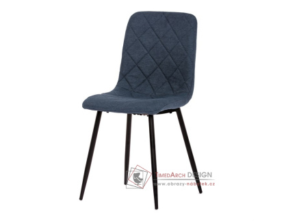 CT-283 BLUE2, jídelní židle, černá / látka modrá