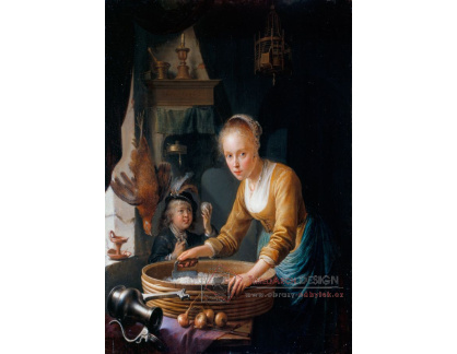 SO XVII-272 Gerrit Dou - Dívka při krájení cibule