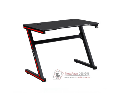 MACKENZIE, počítačový stůl 100x60cm, černá / červená