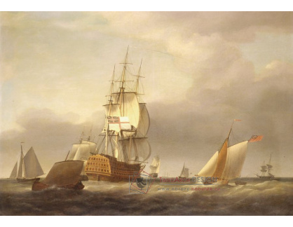 A-3011 Francis Holman - Přímořská krajina s válečnými loděmi