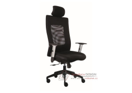 LEXA, kancelářská židle s 3D podhlavníkem, síťovina černá
