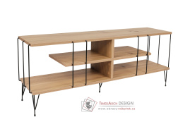 EZE, televizní stolek policový, černá / dub