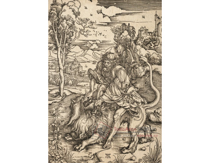 VR12-144 Albrecht Dürer - Samson zabijející lva