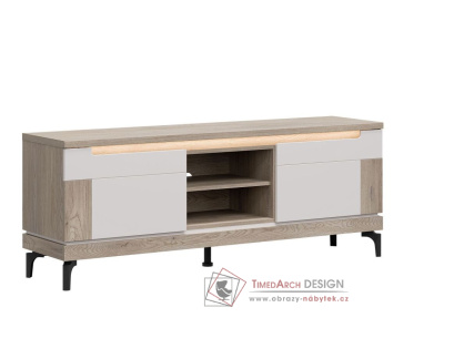 ASTON AN01, televizní stolek 2-dveřový, dub cremona / kašmír