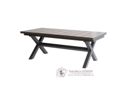 AZT-G1920 GREY, zahradní rozkládací stůl 200+60x100cm, hliník / keramika