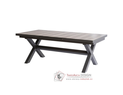 AZT-G1920 GREY, zahradní rozkládací stůl 200+60x100cm, hliník / keramika