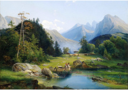 KO IV-244 Josef Holzer - Alpská krajina s rybářem