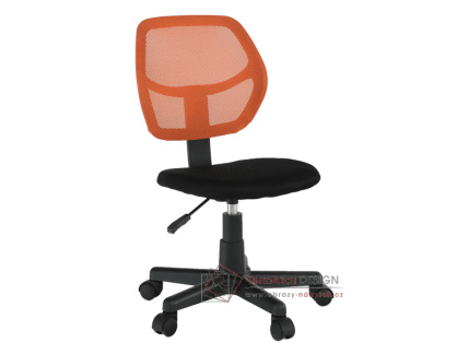 MESH, dětská otočná židle, černá / oranžová