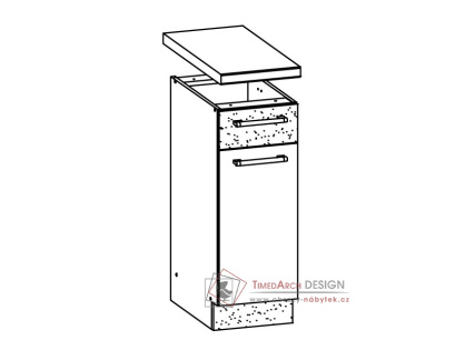 MODENA, dolní skříňka MD12/D30S1, buk / bílý lesk