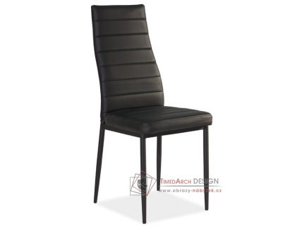 H-261 C, jídelní čalouněná židle, černá / ekokůže černá
