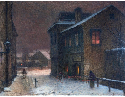 Jakub Schikaneder - Ulice ve sněhu