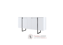 LUXE, komoda s 5-ti zásuvkami, černá / bílá