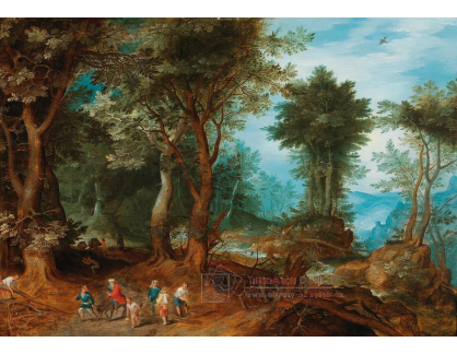 DDSO-3694 Jan Brueghel - Zalesněná krajina s Abrahamem a Isaacem