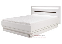 IRMA IM16/180, postel 180x200cm, bílá / vysoký lesk bílý