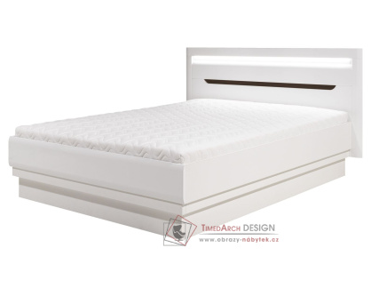 IRMA IM16/180, postel 180x200cm, bílá / vysoký lesk bílý