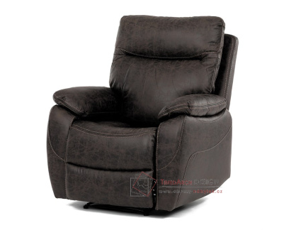 TV-4092 COF3 relaxační polohovací křeslo, látka coffee v dekoru vintage