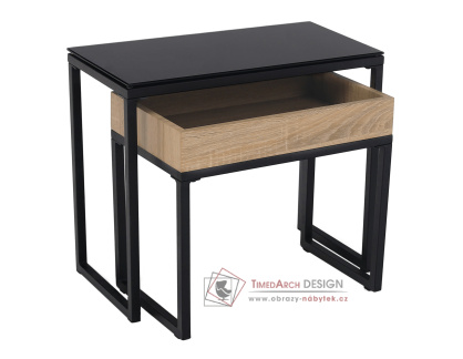 DAGOR, konferenční stolek - set 2ks černá / dub