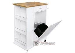 VASIN, výklopná skříňka s odpadkovým košem, bílá / dub