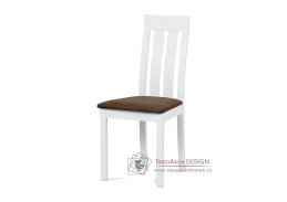 BC-2602 WT, jídelní židle, bílá / látka hnědá