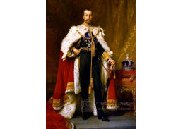 VANG109 Samuel Luke Fildes - Portrét krále Jiřího V v korunovačních šatech