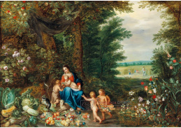 DDSO-752 Jan Brueghel a Pieter van Avont - Madonna a dítě se svatým Janem Křtitelem v krajině