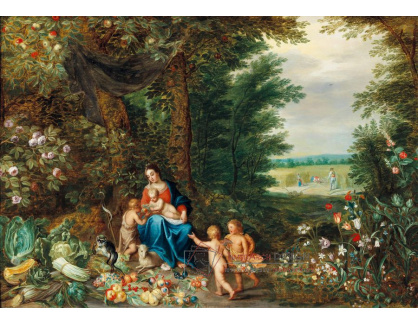 DDSO-752 Jan Brueghel a Pieter van Avont - Madonna a dítě se svatým Janem Křtitelem v krajině