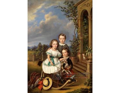 VSO1435 Elisabeth Modell - Portrét tří dětí v zahradním altánu