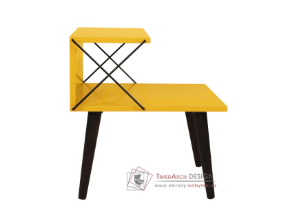 CROSS, noční stolek, černá / žlutá