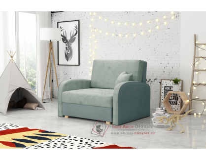 VIVIAN SOFT I, křeslo rozkládací, látka Mono 237 / Sorisso 8 zelená