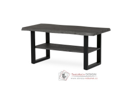 CT-F4212 GREY, konferenční stůl 120x60cm, černý lak / dub šedý