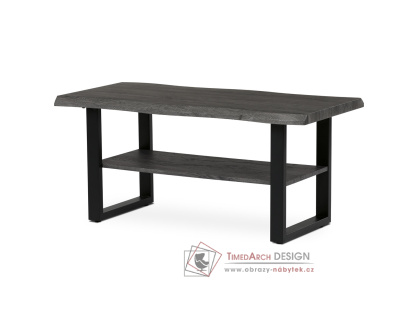 CT-F4212 GREY, konferenční stůl 120x60cm, černý lak / dub šedý
