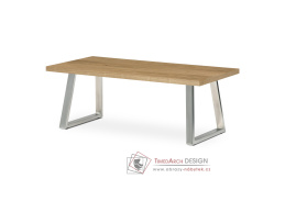 CT-W1515 OAK, konferenční stůl 120x60cm, broušený nerez / dub