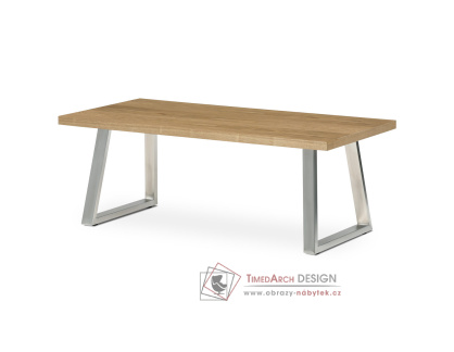 CT-W1515 OAK, konferenční stůl 120x60cm, broušený nerez / dub