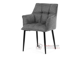 DCH-J2139 GREY2, jídelní křeslo, černý lak / látka šedá