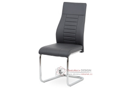 HC-955 GREY, jídelní židle, chrom / ekokůže šedá