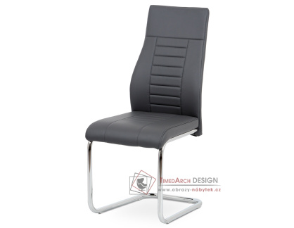HC-955 GREY, jídelní židle, chrom / ekokůže šedá