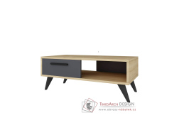 PALMER, konferenční stolek 90x45cm, dub / antracit